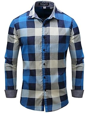 Mens Long Sleeve Casual Button Down Shirts