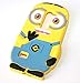For LG Tribute 2 LS665 Phone Case - Cute Despicable Me Minions Yellow/Blue Soft Rubber Silicone Protection Skin Cover [MobileCentral]