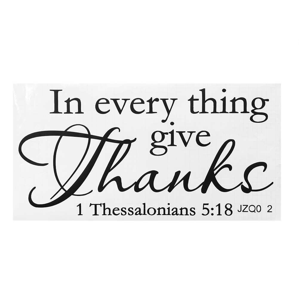 CHICIRIS In every thing give Thanks Wall Art Sayings Vinyl Sticker Wall Décor Decal Quote Sign Christian Praise God DIY Art Sticker (24Wx13H)