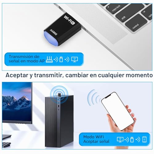 USB WiFi Adapter for PC USB WiFi 6 for PC Dual Band 5GHz/2.4GHz Receiver Laptop AX900Mbs Wireless Dongle Spike Stick for Win7/10/11