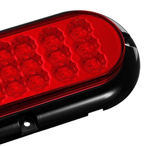 image for Partsam 2 Pcs Red Oval Oblong 6-1/2