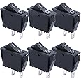mxuteuk 6pcs Snap-in Boat Rocker Switch Toggle Power SPST ON-Off 2 Pin AC 250V 15A 125V 20A, Use for Car Auto Boat Household 