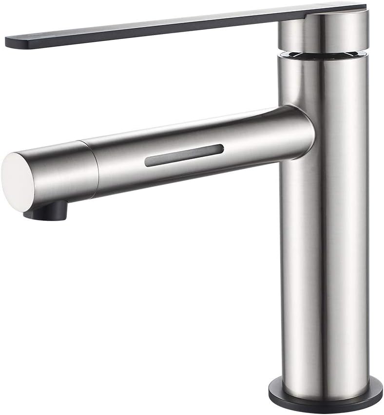 GRIFEMA Dover, LED Bathroom Basin Mixer Tap with 2 Colors Changing, Nickel Brushed, Grey