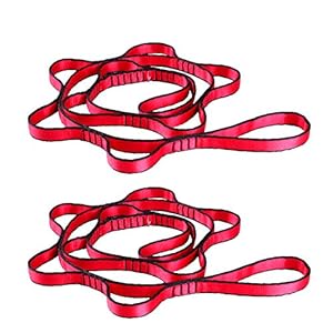 BulzEU 2PCS Strong Climbing Strap Adjustable Strap Rope Strong Daisy Chain Rock Climbing Safety Loop Sling Chain Yoga Extention Strap