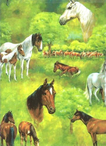 Horses in the Pasture Rolled Gift Wrap Paper