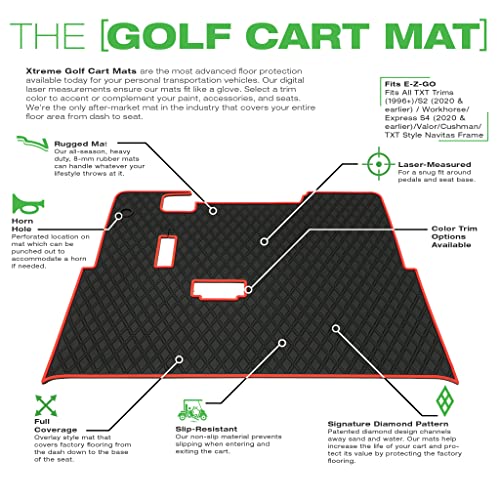 Xtreme Mats EZGO Golf Cart Mat, Full Coverage Golf Cart Floor Liner Mat