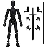 MerryXD T13 3D Action Figure,Assembly Completed Dummy Nova Titan Lucky 13 Action Figure 3D Printed Multi-Jointed Movable Toy Black