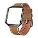 SWEES Leather Bands Compatible with Fitbit Blaze Smart Watch, Genuine Leather Replacement Band with Metal Frame Small & Large for Women Men, Champagne Gold, Rose Gold, Black, Brown, White, Grey, Beige
