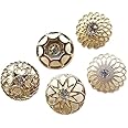 Chenkou Craft New 20pcs Gold Alloy Rhinestone Crytal Hollow Buttons 25mm Sewing Craft Mix Lots