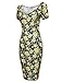 TAM WARE Women's Sweetheart Short Sleeve Midi Dress TWCWD053-KHAKIYELLOW-US M