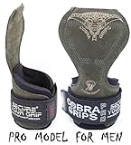 Cobra Grips PRO Weight Lifting Gloves Heavy Duty Straps Alternative to Power Lifting Hooks Power Lifting for Deadlifts with Built in Adjustable Neoprene Padded Wrist Wrap Support (PRO Green Leather)