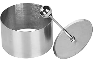 SEWACC Cake Ring Mold Stainless Steel Mousse Tiramisu Mold for Pastry and Sushi Preparation with Pusher