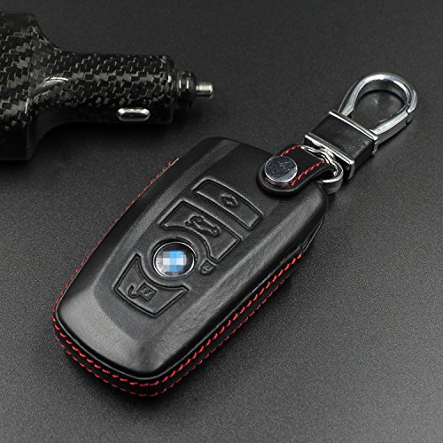 M.JVisun Sleutelhoezen voor autosleutels BMW, echt lederen sleutelhanger hoes voor BMW Smart sleutelhanger lederen hoes… - Afbeelding 7
