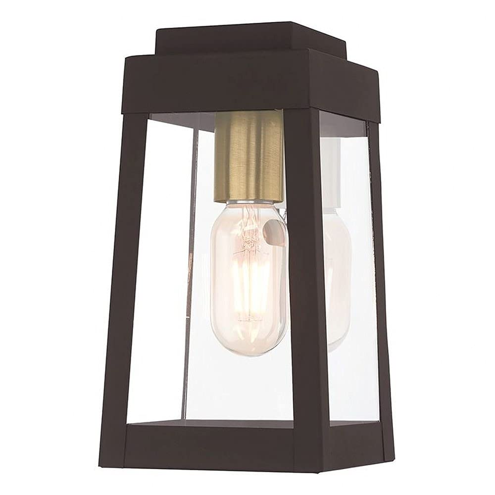 Photo 1 of Livex Lighting 20851-07 Oslo - 9.5" One Light Outdoor Wall Lantern, Bronze Finish with Clear Glass