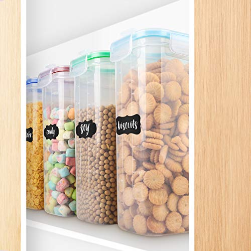 Cereal Containers,MCIRCO Upgraded Airtight Lids Cereal dispenser Food Storage Container Set of 4