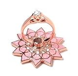 New Design Universal Phone Ring Bracket holder ,UCLL Diamond Sunflower Finger Grip Stand Holder Ring Phone Ring Grip (Pink)