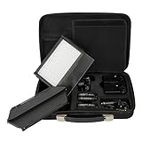 Fotodiox Pro LED-312DS, Professional 312 LED Dimmable and Bi-Color, Dual Color Adjustable Photo Video Light Kit with Removable Barndoors and 2x Removable Sony Compatible F550 Batteries