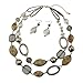 Bocar 2 Strand Statement Choker Shell Necklace and Earring Set for Women Gift (370)