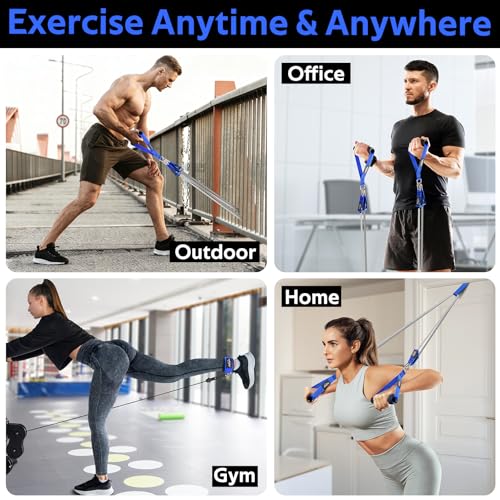 WALITO Resistance Bands Set - Exercise Bands with Handles, Door Anchor, Legs Ankle Straps, for Heavy Resistance Training, Physical Therapy, Muscle Training, Yoga, Home Workouts, Gym Equipment