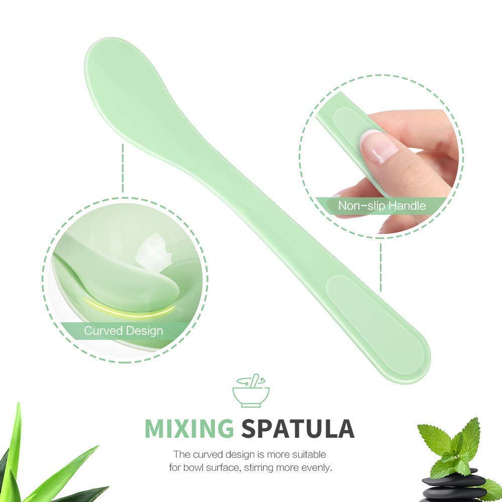 Face Mask Mixing Bowl Set, Teenitor DIY Facemask Mixing Tool Kit with Silicon Face Mask Brush Facial Mask Bowl Stick Spatula Gauges Puff, Pack of 8, Green : Beauty