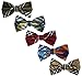 Ravenhill Premium Mens Pre-tied Assorted Pattern Adjustable Neck Tie Bowties 5-pack Mixed Color (Plaid Deux)