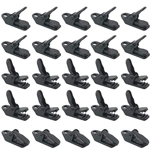 RUNCCI-YUN 25Pcs Tarp Clips - Windproof Awning Clamp Grip -Tent Clips Accessory for Camping, Tarps, Caravan, Garden Shade Cloth, Black