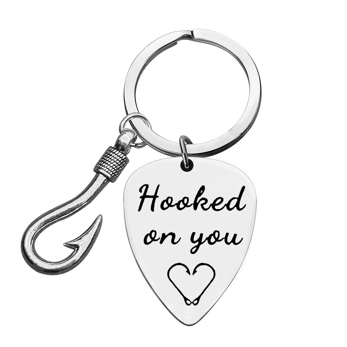 Ximalun Fishing Keyring Gifts for Boyfriend Fiance Husband Hooked On You Keyring Gifts for Men Christmas Birthday Gifts Valentines Day Gifts Wedding Anniversary Keyring Gifts for Him