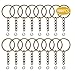 JEWMAY 100Pcs Split Key Chain Rings with Chain and Jump Rings Bulk for Crafts Supplies 1 Inch - Antique Bronze
