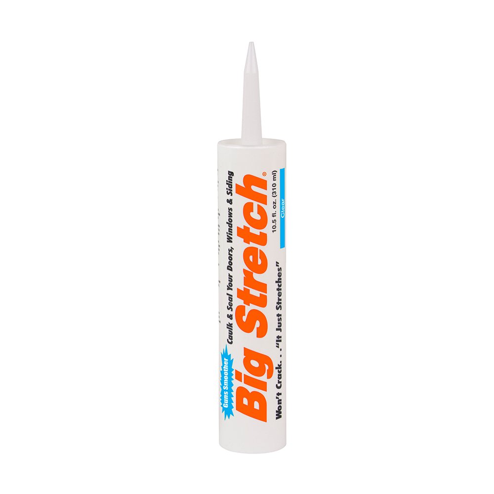Photo 1 of Sashco Big Stretch Acrylic Latex High Performance Caulking Sealant, 10.5 oz Cartridge, Clear