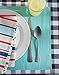 DII 100% Cotton, Ribbed 13x 19 Everyday Basic Placemat Set of 6, Light Blue