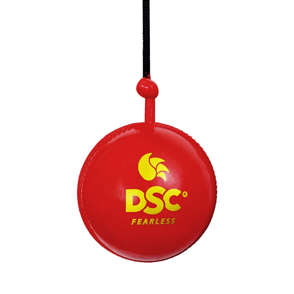 DSC Hanging Synthetic Cricket Ball | Rubber | Suitable for Practice Game | Solid inner core | Weatherproof | Training | Lightweight, Red