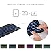 7 Colors Wireless Keyboard, EC Technology Universal Slim Portable Backlit Bluetooth Keyboard with Built-in Rechargeable Battery for Smartphones, Windows, PC, Tablet - Black