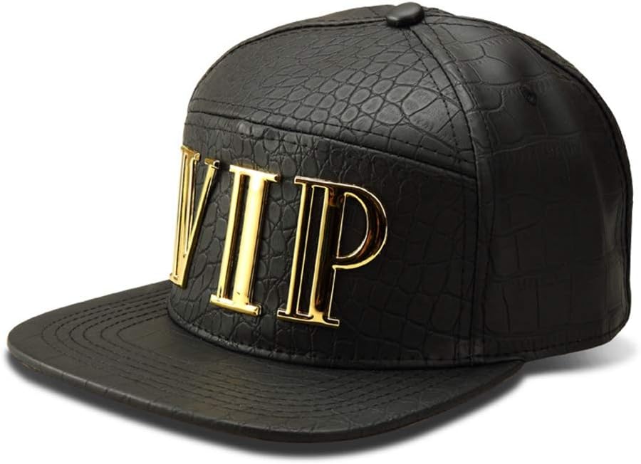 LEEYA NYU06 The New Crocodile Baseball caps Brand Flat-Brimmed Hats Hip-hop hat (VIP-Black)