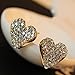 ERAWAN Fashion Women Heart Love Gold Crystal Rhinestone Lady Stud Earrings Jewelry Gift EW sakcharn