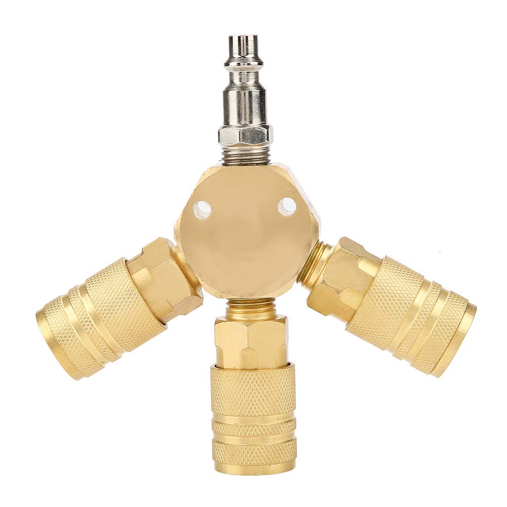 Pneumatic Connector, 1/4" Quick-Coupling Air Gas Pneumatic T Shape Three Way Tee Connector for Tube Pipe