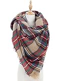 Big Square Plaid Blanket Scarf for Women Fashion Tartan Winter Checkered Scarf