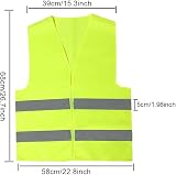 BUZIFU 4 Pcs Reflective Vest High Visibility Safety Waistcoat Fluorescent Night view 2