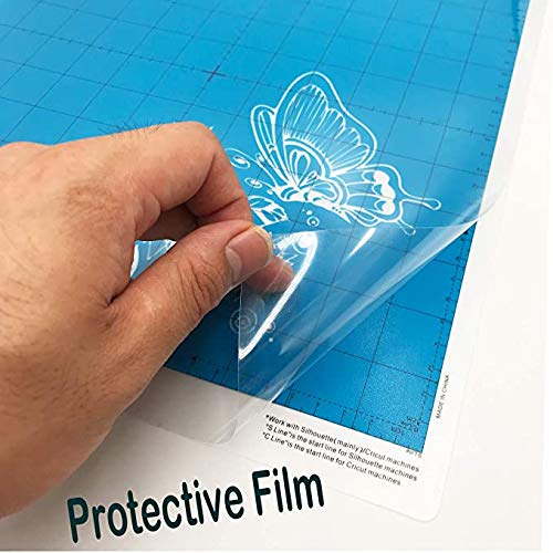 3 Pack Standard Grip Cutting Mats 8x12 Inch for Silhouette Cameo Portrait Adhesive Sticky Accessories Craft Replacement Cut Mats for Scrapbooking Die-Cut Machines (Blue)