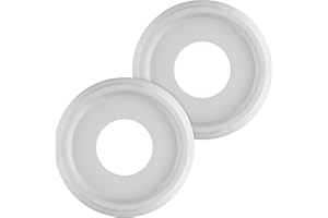 Fardtry 2 Pcs Molded PU Ceiling Medallions, Round White Ceiling Ring Covers for Light Fixtures and Ceiling Fans, 10"OD x 4"ID (Fit Canopy up to 7")