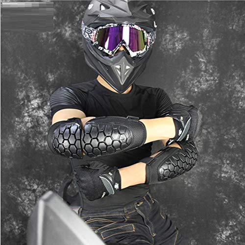 Rungear Motorcycle Knee Elbow Pads Protection Motocross Racing Knee Shin Guards Protective Gear Armor for Adults Cycling Racing (Elbow Pads) - Thumbnail 4