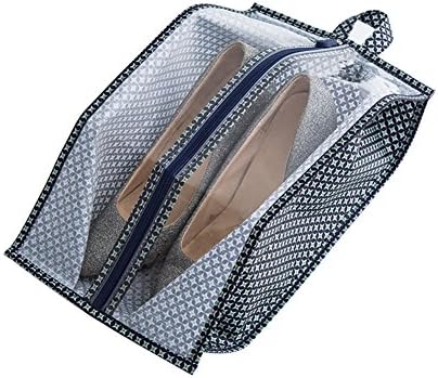 JYS365 Fashion Clear Window Travel Shoes Washable Dustproof Zippered Portable Storage Bag Pouch