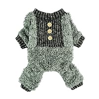 Fitwarm Fuzzy Velvet Thermal Pet Clothes for Dog Pajamas PJS Coat Jumpsuit Large