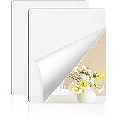 yuntop 2 Pack Self Adhesive Acrylic Mirror, 2MM Flexible Plastic Mirror, Shatterproof PS Frameless Wall Mirror for Bathroom Vanity and Entryway (16 x 12 inch)