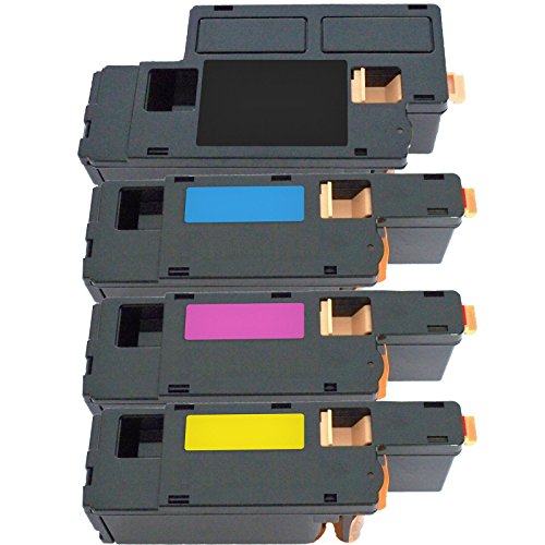 4 InktoneramÂ® Replacement toner cartridges for Dell C1660w Toner Cartridges BK/C/M/Y replacement for Dell 332-0399 332-0400 332-0401 332-0402 High Yield Combo Pack C1660w