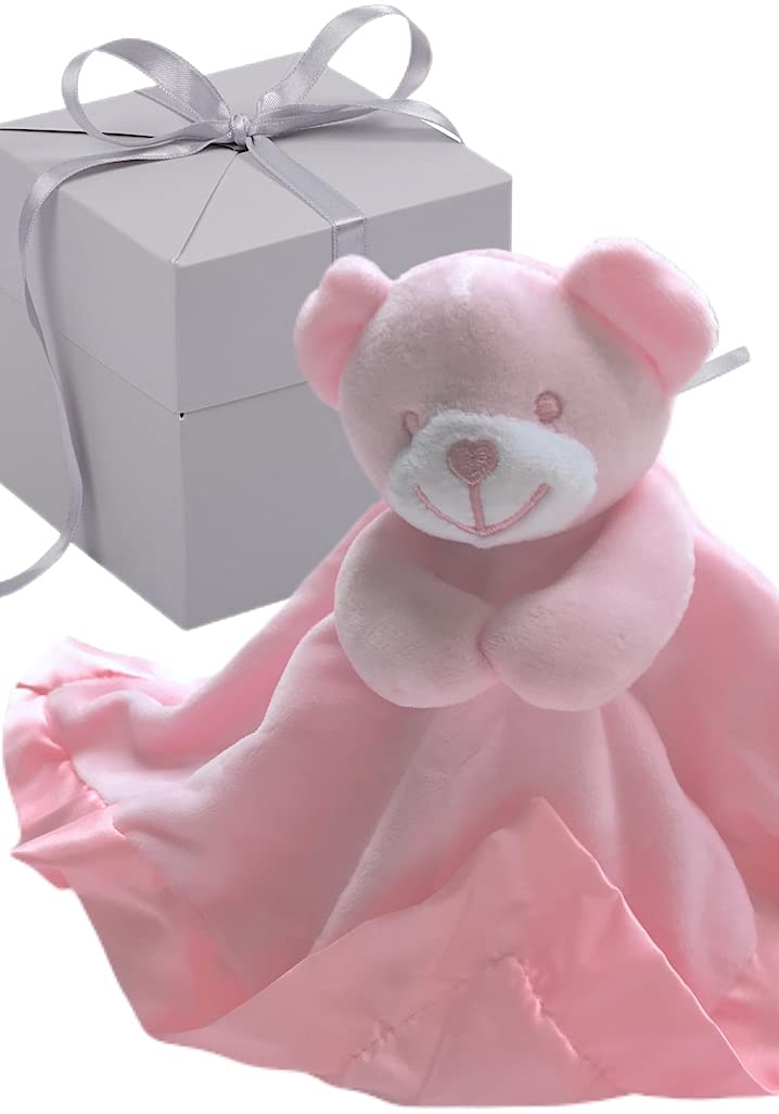 BUSHBABY Baby Gifts Comfort Blanket in Box, Plush Teddy Soft Toy 1st Birthday Present Newborn Gift Girl