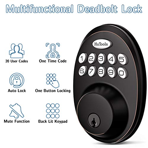 Keyless Entry Door Lock Deadbolt, HuTools Gate Locks with Keypads