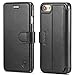 iPhone 8 Case, iPhone 7 Wallet Case, SHIELDON Premium Genuine Leather [Slim] Flip Case with [Card Slot] [Magnetic Closure] Stand Function Folio Flip Book Case Cover for iPhone 7 / iPhone 8 - Black