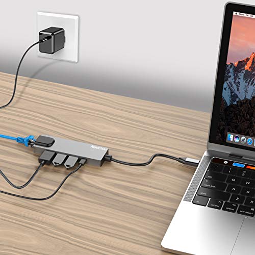 USB C Hub Multiport Adapter with1000M RJ45 Gigabit Port