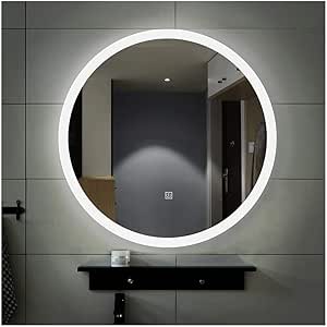ZHANGYY Espejo de baño Redondo con Luces 500 mm 600 mm Espejo de baño