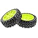 JIUWU 4-Pack Ultimate Off-Road 17mm Rc Vehicle Wheels and Tires - High-Performance Upgrade Car Rc Drifting Tires for 1/8 Scale Buggies with Exceptional Grip and Durability (Green)